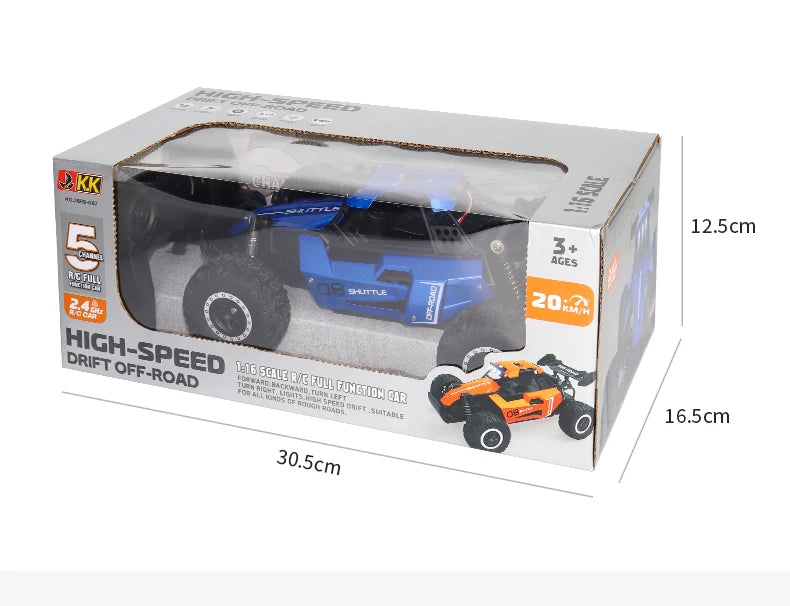 ZWN 1:16 2.4Gh Model RC Car With LED Lights 2WD Off-road Remote Control Climbing Vehicle Outdoor Cars Toys for Boys Girls Gifts