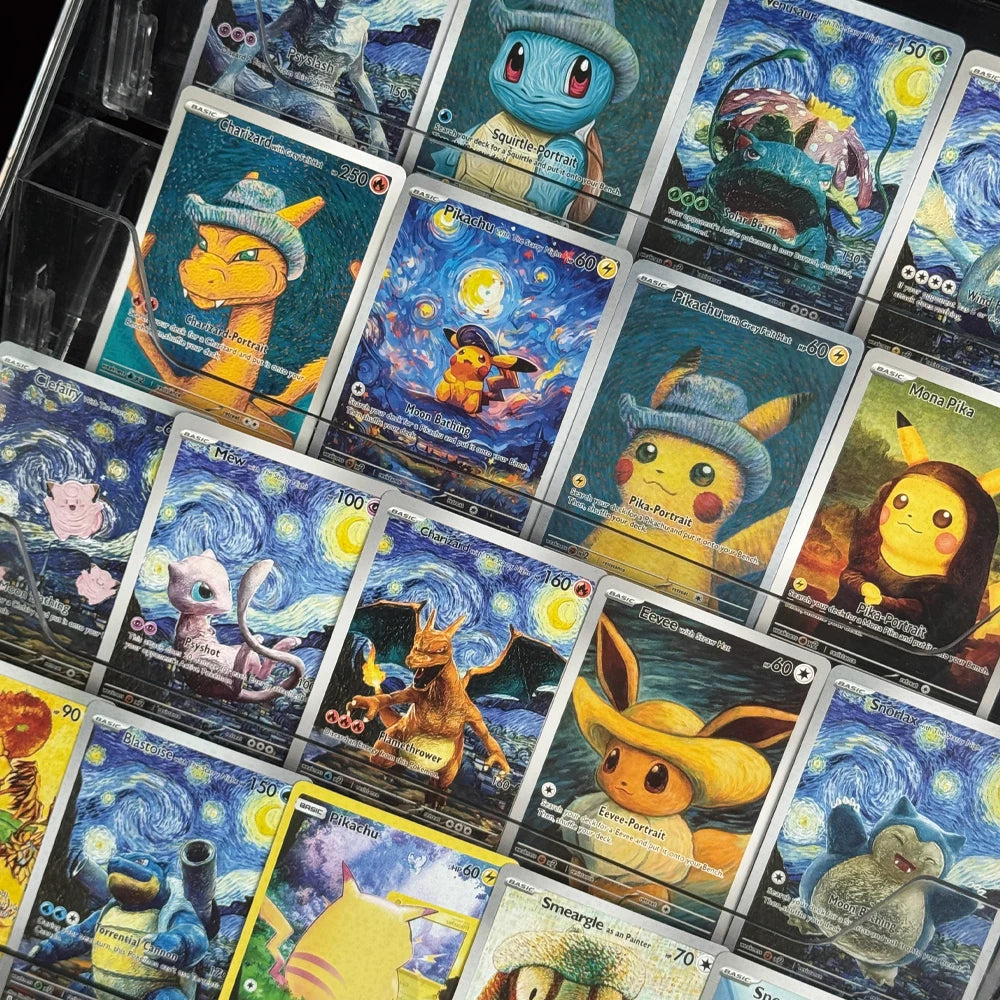 DIy Cartoon Anime Ptcg 18pcs Self-Control Mewtwo Pikachu Charizard Eevee Collect Trading Signature Card Child Birthday Gift