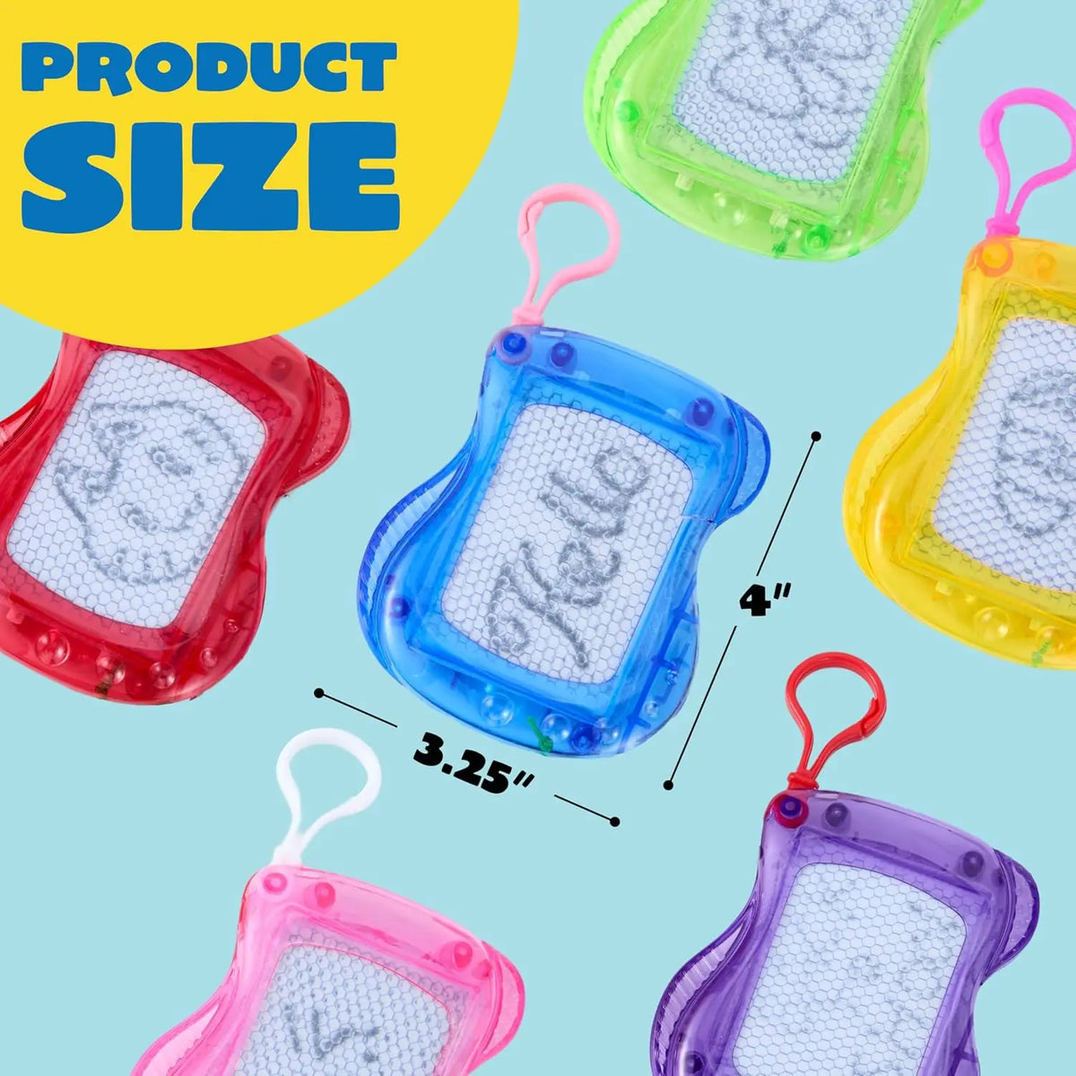 12 Pcs Mini Magnetic Drawing Board 6 Different Color Erasable Keychain Drawing Board Writing Pad for Boys and Girls Party Favors for Kids 8-12, Classroom Prize, Birthday Goodie Bag Stuffers