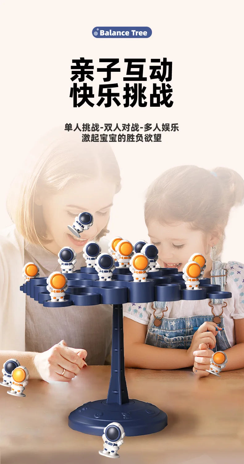 Kids Balance Tree Board Game Astronauts Frog Balance Board Tabletop Party Funny Parent-Child Interactive Game Building Block Toy