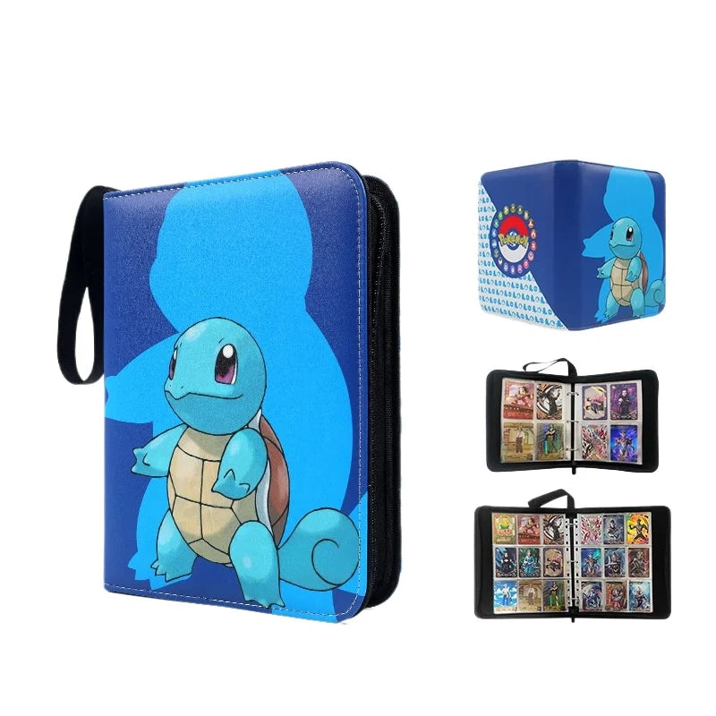 Squirtle Bulbasaur Card Binder Anime Photo Album Collect Loose Leaf Pu Zipper Figure Card Holder Storage Bag Toy Peripheral Gift