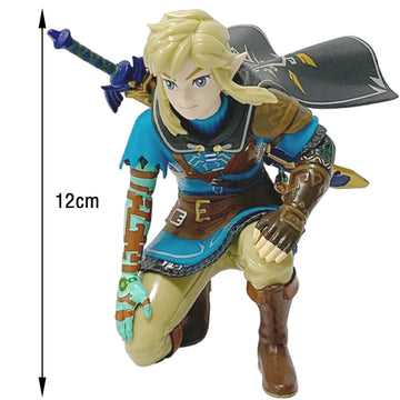 12cm Legend Of Zelda Anime Link Kingdom Of Tears Squatting Position Statue Game Pvc Handheld Models Dolls Ornaments Gifts