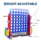 4-in-1 Giant Connect Game Set Adjustable Height, Basketball Hoop, Ring Toss and Net Jumbo Outdoor Yard Game for Families Events
