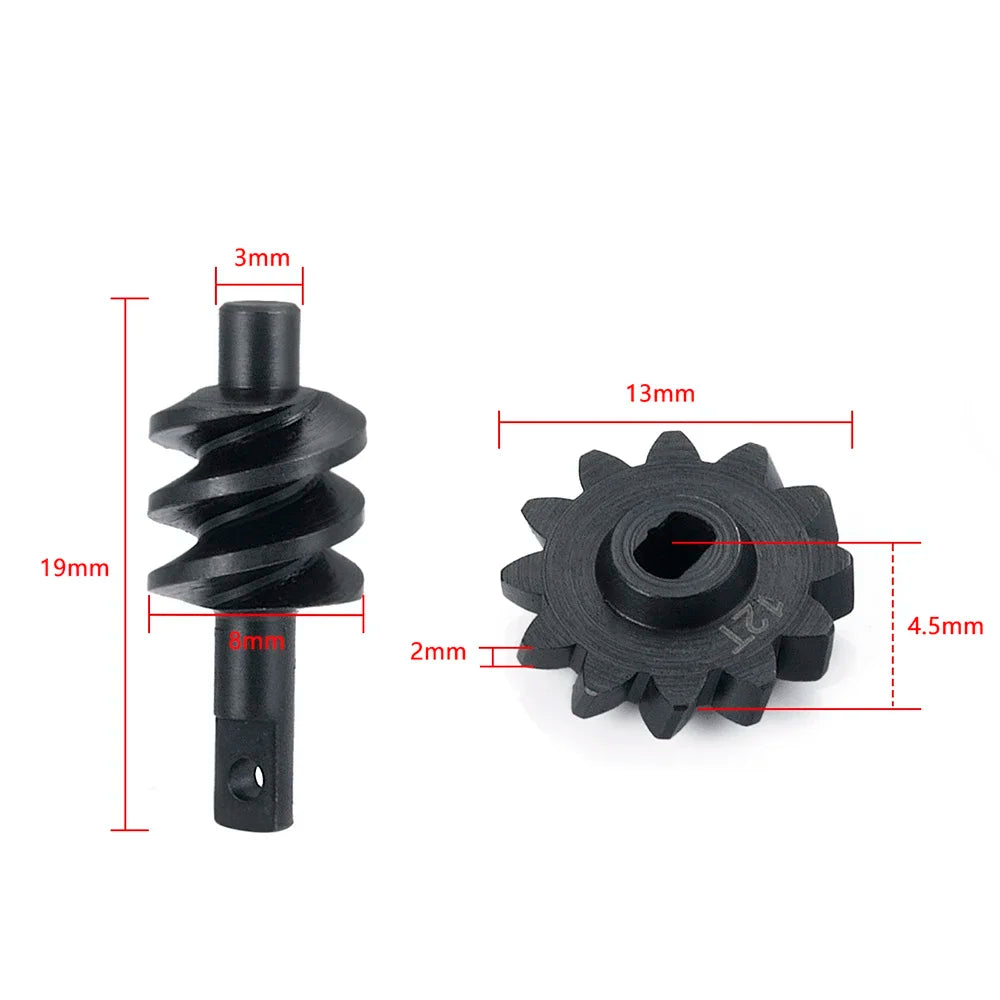 AXSPEED Steel Gear Overdrive Worm Differential Axle Parts 12T 13T 14T 16T 18T for 1/24 Axial SCX24 RC Crawler Car Upgrade