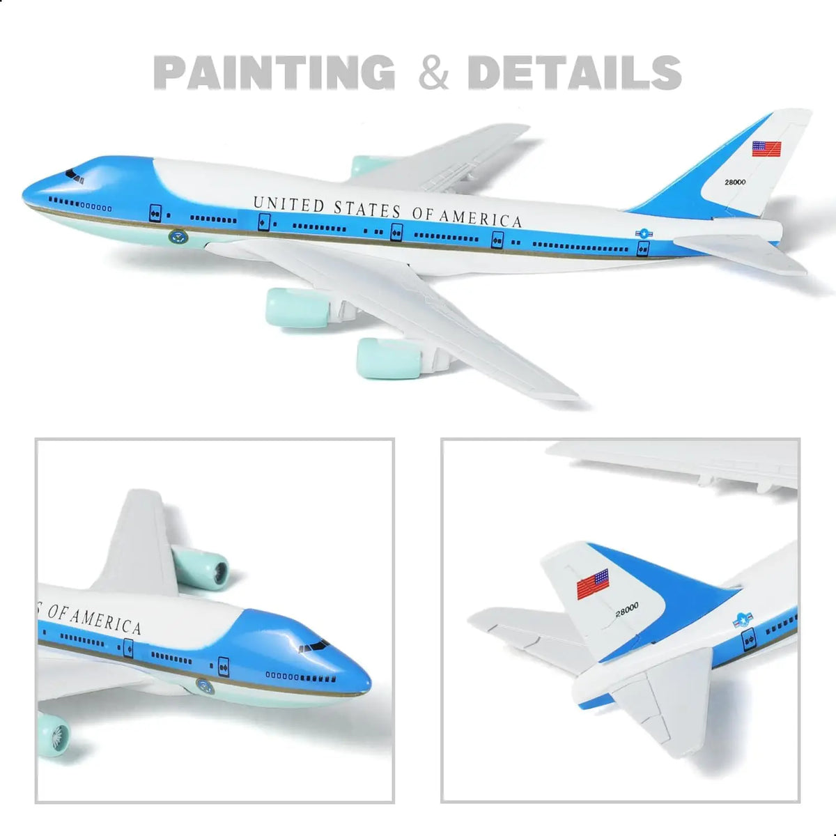 16cm Air Force one 1:400 Die-cast Metal Airplane Model with Stand for Aviation Enthusiasts Gift or Display Decorations