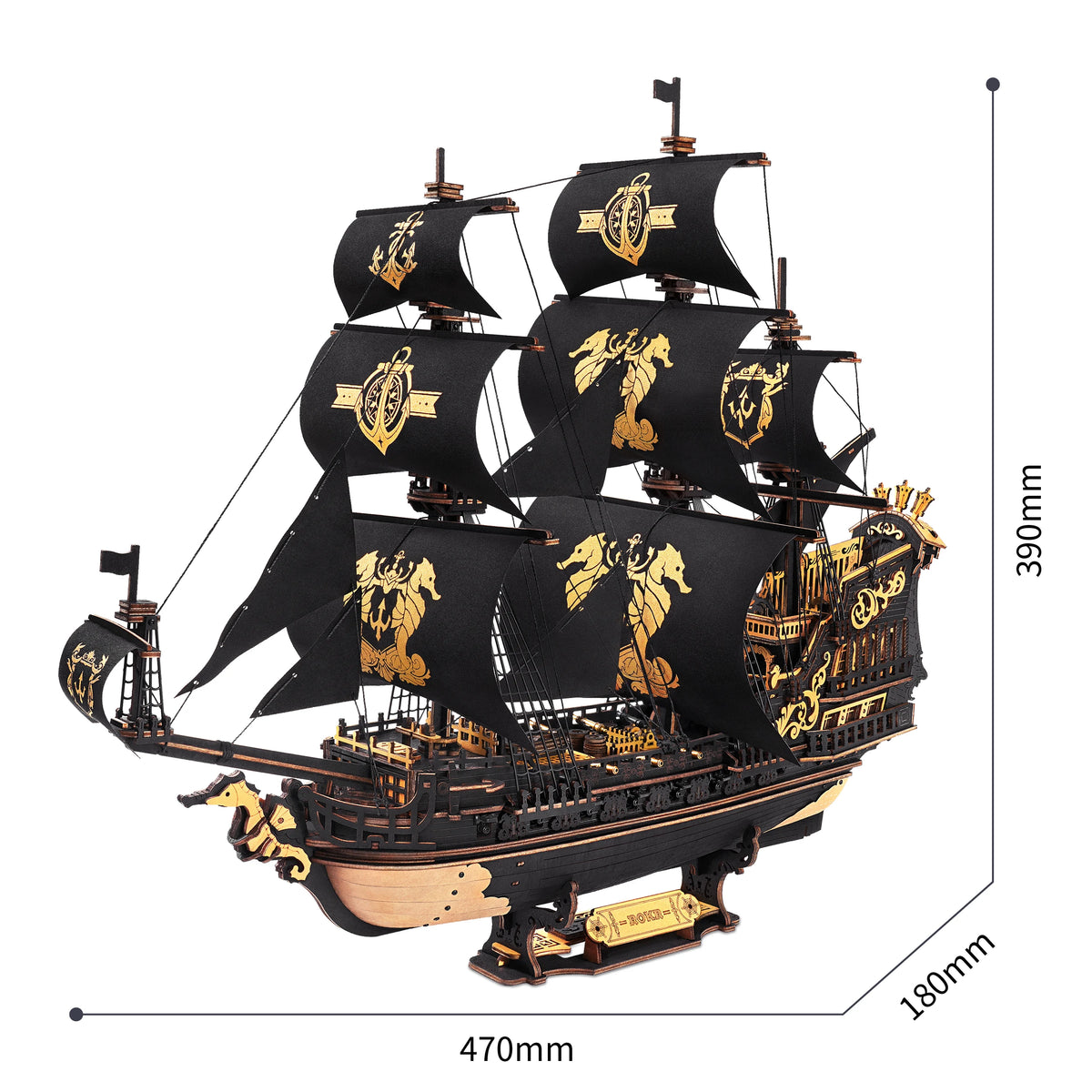 Robotime 3D Puzzle Wooden Seahouse Barque Model Kits Build Home Desk Decoration Gift For Teens and Adults
