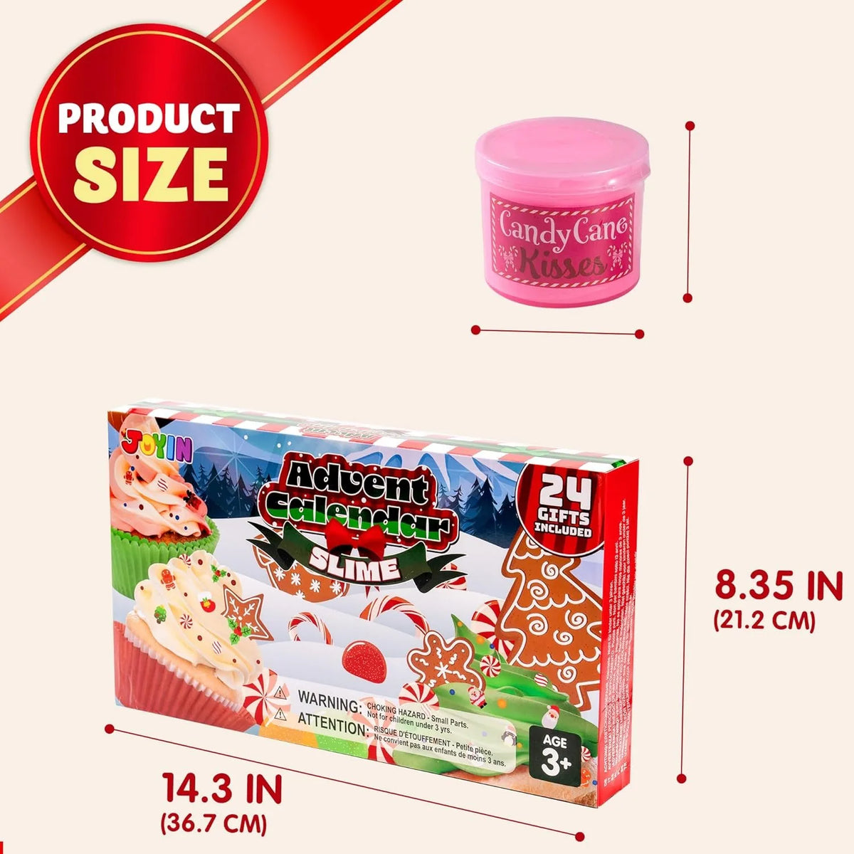 2026 Slime Christmas Advent Calendar 24 Days Christmas Countdown Calendar Kit with Xmas Dessert Theme Accessories, Xmas Party Favors Supplies, Kids Fun Gifts for Boys Girls