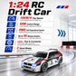 ZNLYRION RC Drifting Race Car 1:24 Scale 4 Wheel Drive 20km/h Adjustable High/Low Speed With Spare Drift Tires LED Headlight Taillight RC Toy For Boys Adult