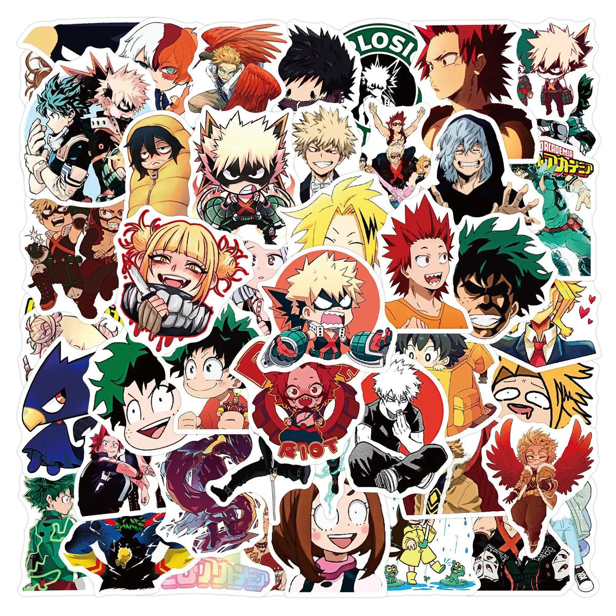 50Pcs My Hero Academia Stickers Set DIY Waterproof Decals for Skateboard Laptop Phone Luggage Notebook Fridge