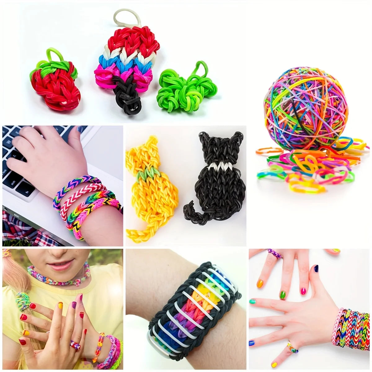 12 Grid/24 Grid/40 Rubber Bands Bracelet Kit Rubber Band Filling Loom Kit Weaving DIY Craft Gift Loom Kit Toys for Girls