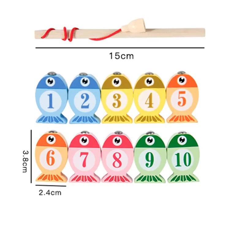 Kids Wooden Fishing Game Toys Gifts Early Education Alphabet Numeric Cognitive Toys Children Interactive Games Toys for Gifts