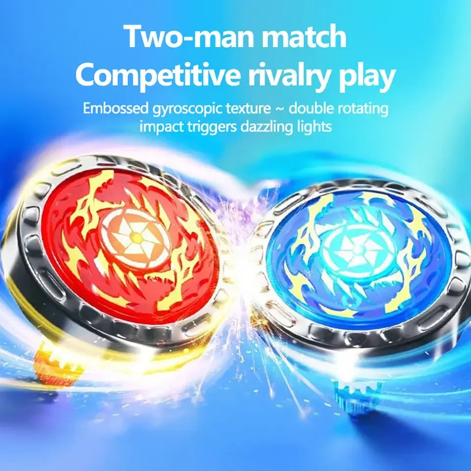 Creative Hand Cranked Gyro Sword Launcher Led Spinning Top Color Luminous Spinning Toys For Boys Girls Children Birthday Gift