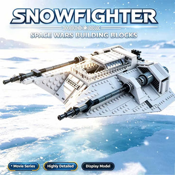 1006Pcs MOC-21802 Snowfighter Space War Starship Building Blocks, Movie Replica Space Battleship Spaceship Model, Poseable Display Collection Brick Toy, DIY Assembly Gift for Adult Sci-Fi Collectors Set Toy Building Blocks Gi