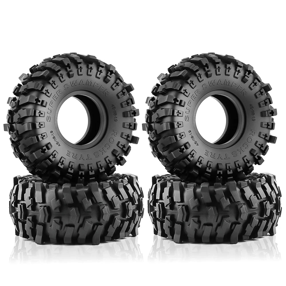 RED SPIDER 4Pcs 1.9 Inch Rock Rubber Tires 1.9" Wheel Tyres OD 118mm For 1/10 RC Crawler Axial SCX10 TRX4 D90 RC Off Road Car Upgrade Accessories