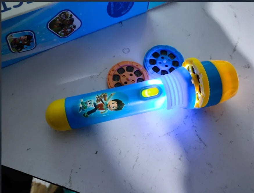 Paw Patrol Flashlight Projector Toy 3 in 1 Kids Torch Lamp Night Light Cartoon Animation Patterns Birthday Gift for Boys Girls