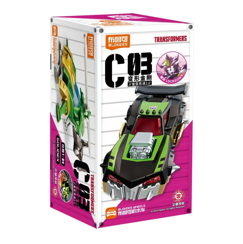 Blokees New Original Transformers Blind Box C03 Racing Series Car Model Movable DIY Assembled Vehicle Collectible Toy Fans Gift