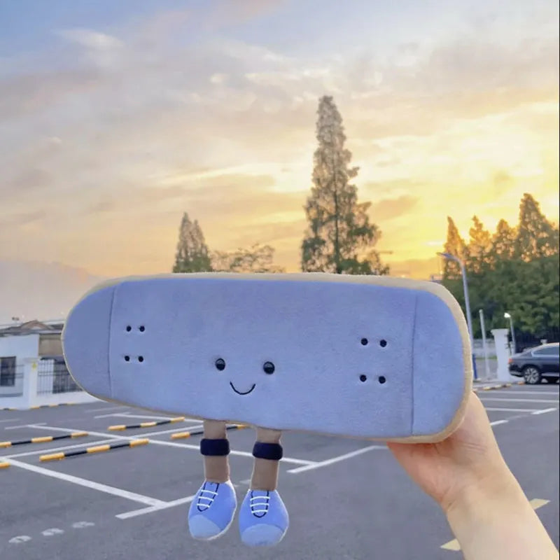 15cm Simulated Skateboard Doll Plush Toy Cartoon Anime Cute Pillow Comfort Desk Decor Fun Plushies Doll Children'S Birthday Gift
