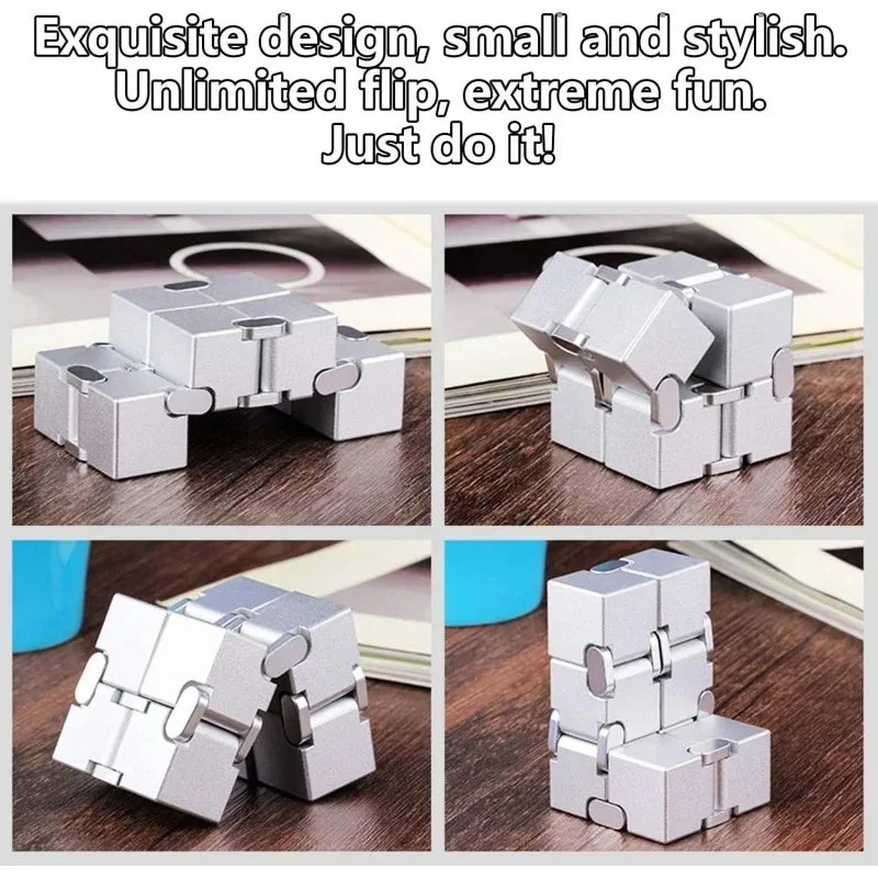 /Metal Infinity Fidget Cube for Stress and Anxiety Relief/ADHD, Fidget Finger Toys Durable Sensory Gift for Adults Teens