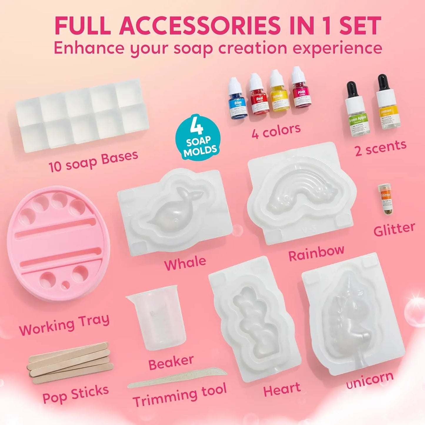 JOYFY Unicorn Soap Making Kit Girl Crafts DIY Project for Kids Birthday Chirstmas Gift STEM Activity Teenage Gifts