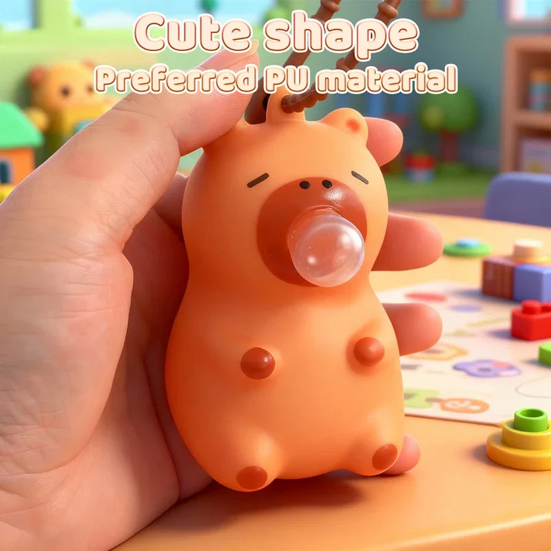 1PC Creative Capybara Doll Spit Bubble Fidget Decompression Pinch Toy Relieve Stress Children Fun Squeeze Interactive Toys Gift