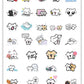72PCS Line Kitten Daily Graffiti Sticker Cute Cat Cartoon Decal for Laptop Phone Guitar Cup Skateboard Waterproof Sticker