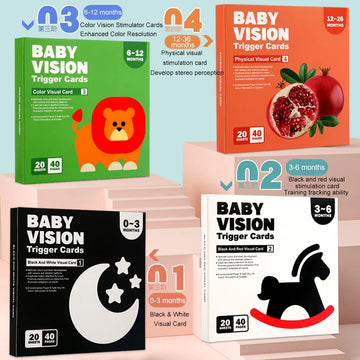 Baby Montessori Flash Cards – Black & White Visual Stimulation Toy