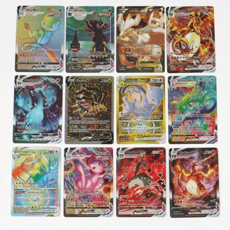 60/100Pcs English Pokemon Cards Shining MEGA GX Vmax TAG EX Vstar V Collection Cards Toys Children Gift
