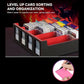 Trading Card Storage Box with Display; 4-Row Deck Case with Removable Lid; 2400+ Deck Box for with Removable Cover; Card Case Fits Magic TCG PTCG Sports Cards