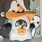 Cute 10cm Halloween Ghost Witch Hat Outfit with Pumpkin Prop for Cotton Plush Stuffed Dolls Adorable Doll Clothes