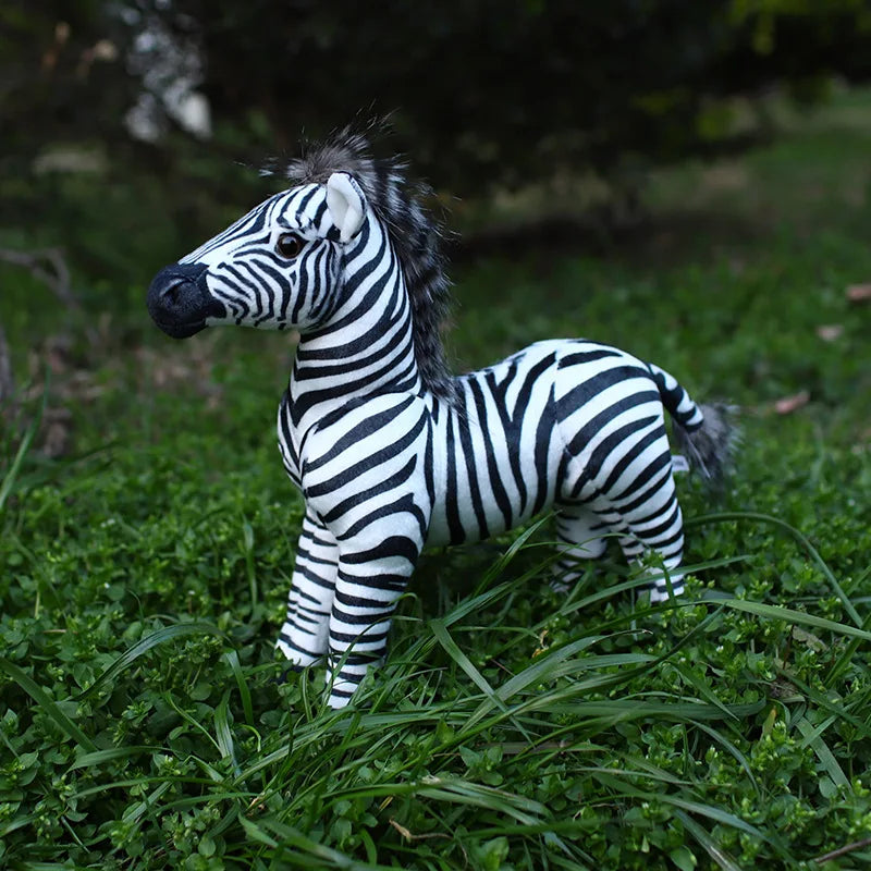 Real Life Standing Zebra Stuffed Animal Plush Toy Simulation Zebra Doll Photography Props Christmas Birthday Gifts for Children