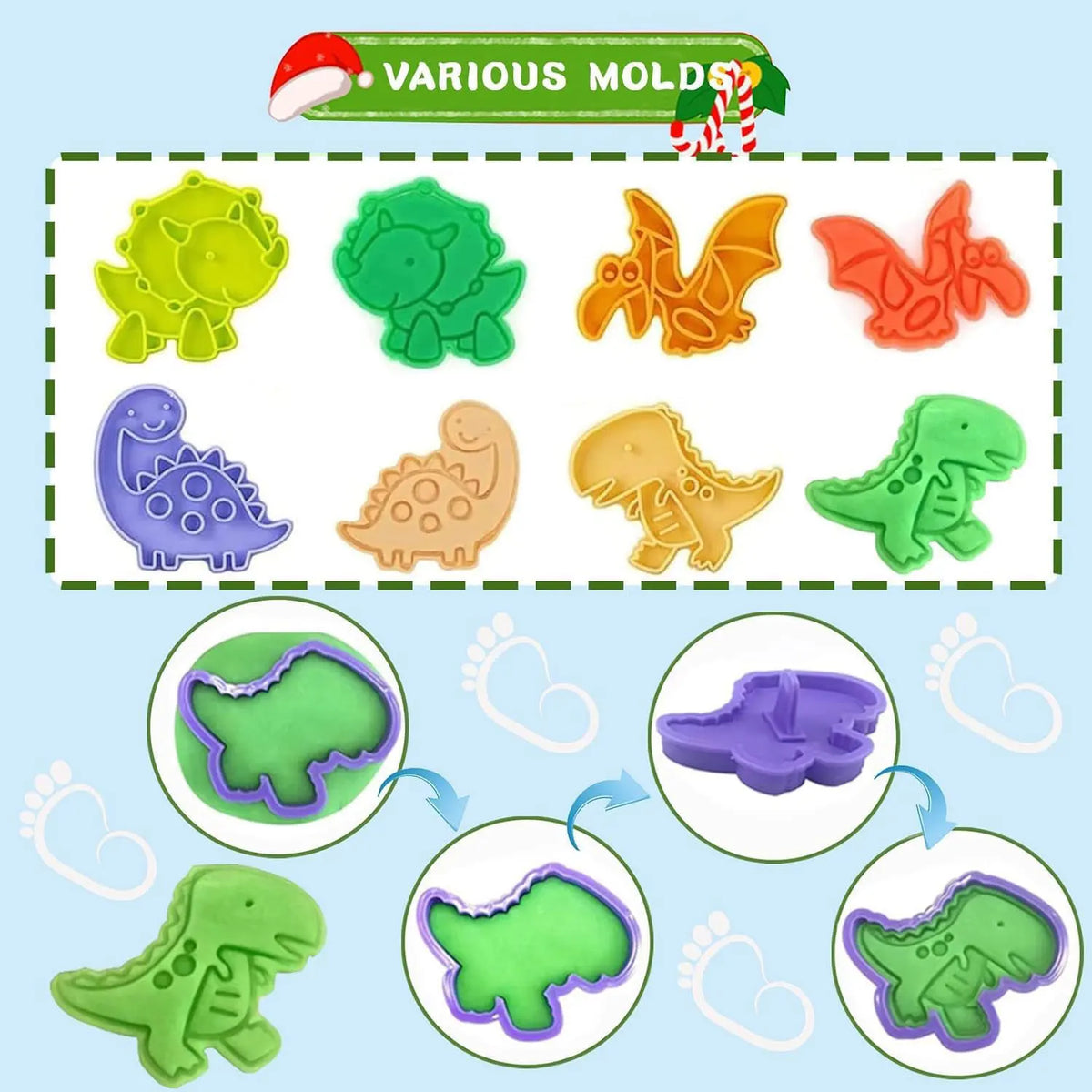 3D Play Dough Molds Dough Accessories Kit for Kids 3D Cartoon Lion Monkey Dinosaur Plasticine Mould DIY Clay Tool For Children G