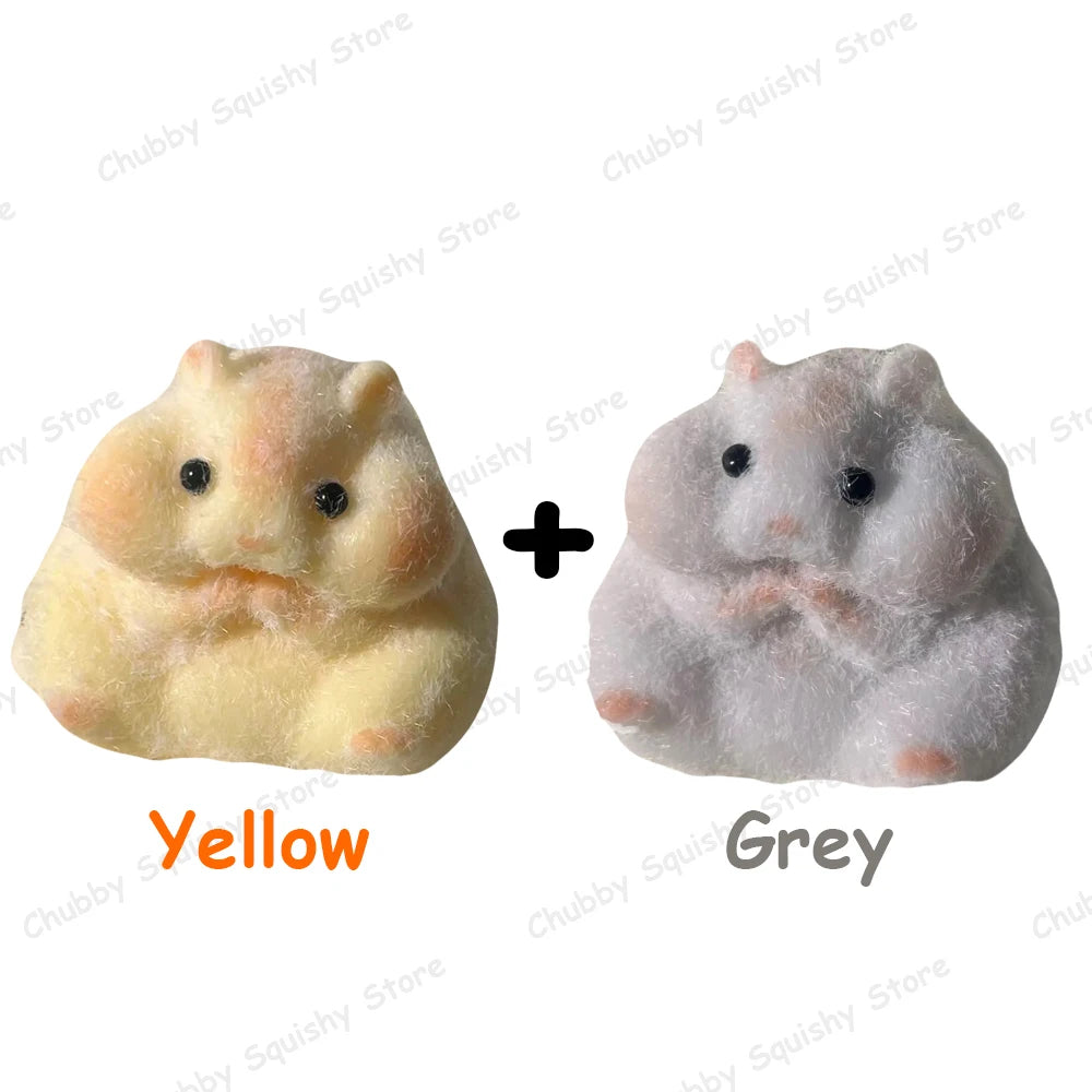 Hamster Taba Squishy Silicone Fuzzy Cute Hamster Animal Squishy Toy Mochi Toy Tabby Anti Stress Release Hand Relax Gift
