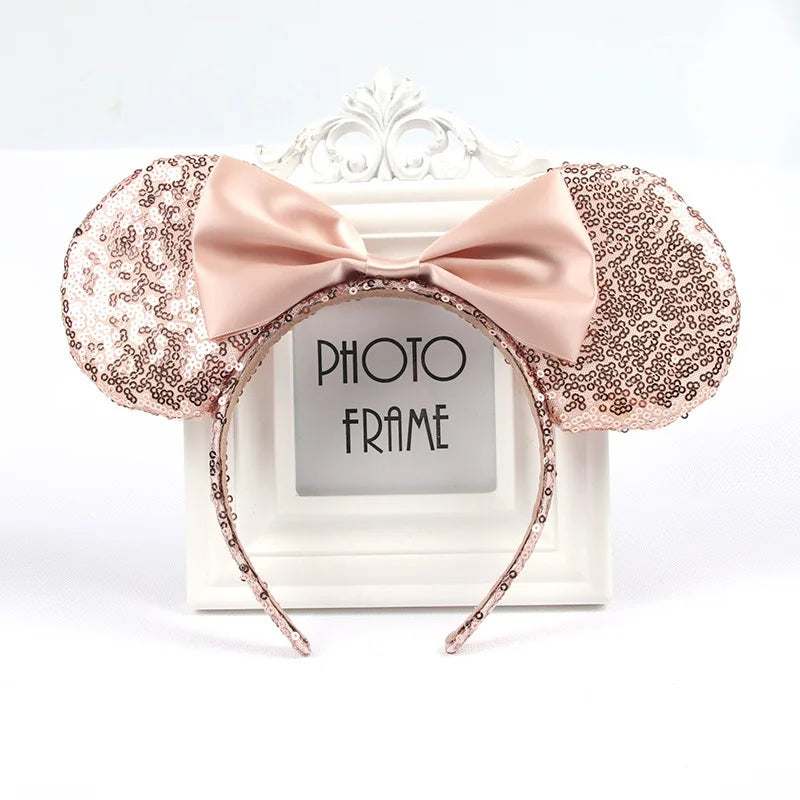 Mouse Ears Headhand for Girls Adults Cute Cartoon Party Cosplay Hair Accessories Sequin Bows Hairband Toys