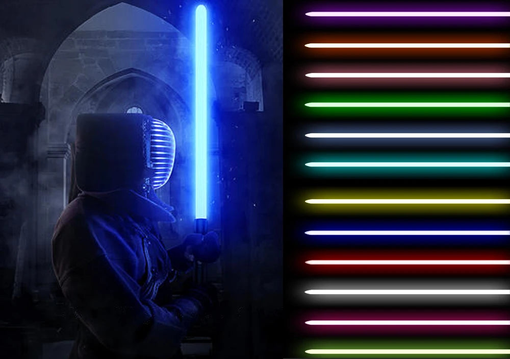 Metal Handle RGB Cosplay Double-edged Lightsaber Sword 16 Colors Change LED Switchable Sound And Light For Boys Girls Gift