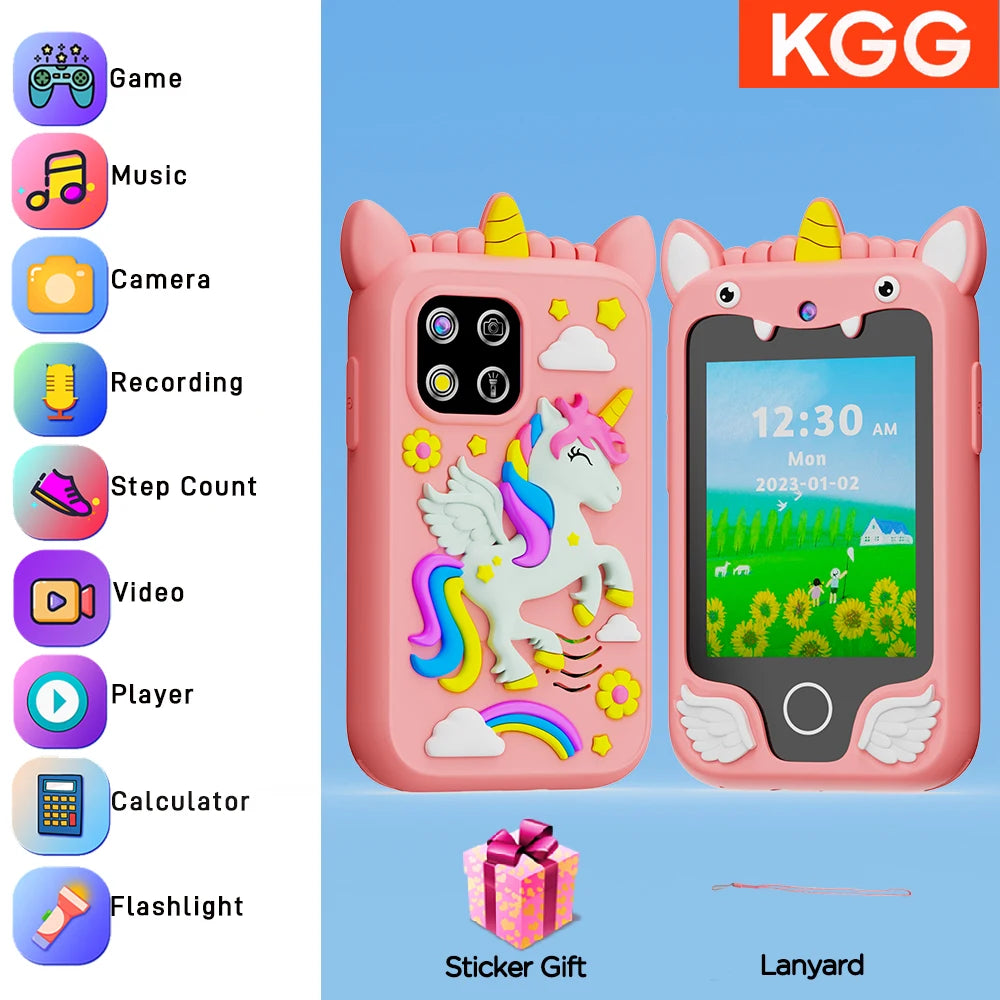 Kids Smart Phone Camera Toy Phone 40+ Games Touch Screen Learning Toy For 3-12 Year Old Boys Girls MP3 Player Birthday Gifts