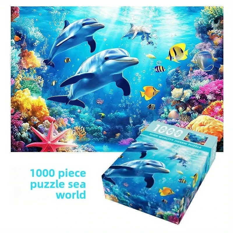 Micro Puzzle Puzzle 1000 Pieces Mini Landscape World Famous Painting Paper Decompression Healing Creative Educational Toy Puzzle