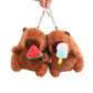 Cute 12cm Plush Capybara Keychain Snot Pulling Charm Cartoon Stuffed Animal School Bag Pendant Gift For Kids Adults