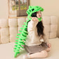 75/115CM Plush Cartoon Skeleton Headgear Halloween Costume Plush Toy Purple Green Black Gray White Pink Dinosaur Bone Funny Doll