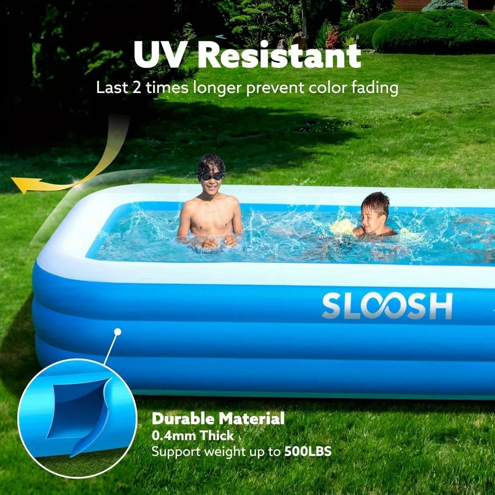 JOYFY 120" x 72" x 22" Full-Sized Inflatable Swimming Pool Summer Family Pool for Summer Water Party Backyard Garden Lawn