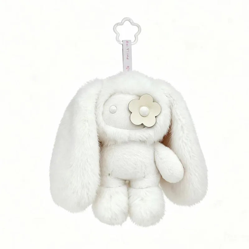 Cute Juju Rabbit Plush Keychain Flower Eye Bunny Stuffed Doll Kawaii Long Ears Animals Bag Pendant Car Keyring Toy Gift for Girl