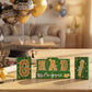 Graduation party tabletop decor set: wooden blocks in green and gold, glittered letter blocks with 'Congrats' banner and tie tr