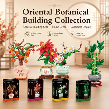 Orchid Building Blocks Flowers Bouquet Bonsai Plant Model Ornament Exquisite DIY Home Decorations Valentines Adult Child's Gifts