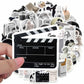 61PCS Ins Style Apathy Black White Simple Decals Cute Stickers Aesthetic Phone Notebook Suitcase Laptop Fridge Wall Sticker