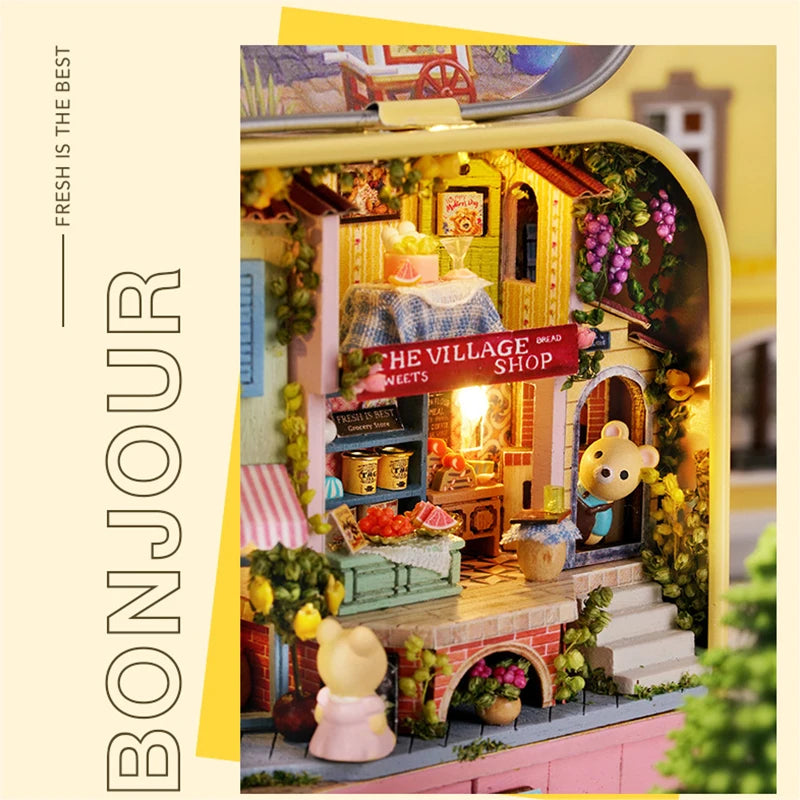 DIY Wood DollHouses Handmade Funny Box Theatre Miniature Box Cute Doll Houses Assemble Kits Gift Wooden Toys For Girls