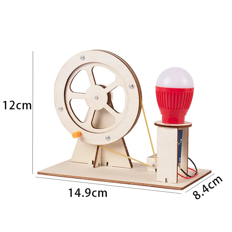 Funny DIY Mini Hand Crank Generator DIY Science Experiment Kit & Education Model Toy For Children Gift Toy Project