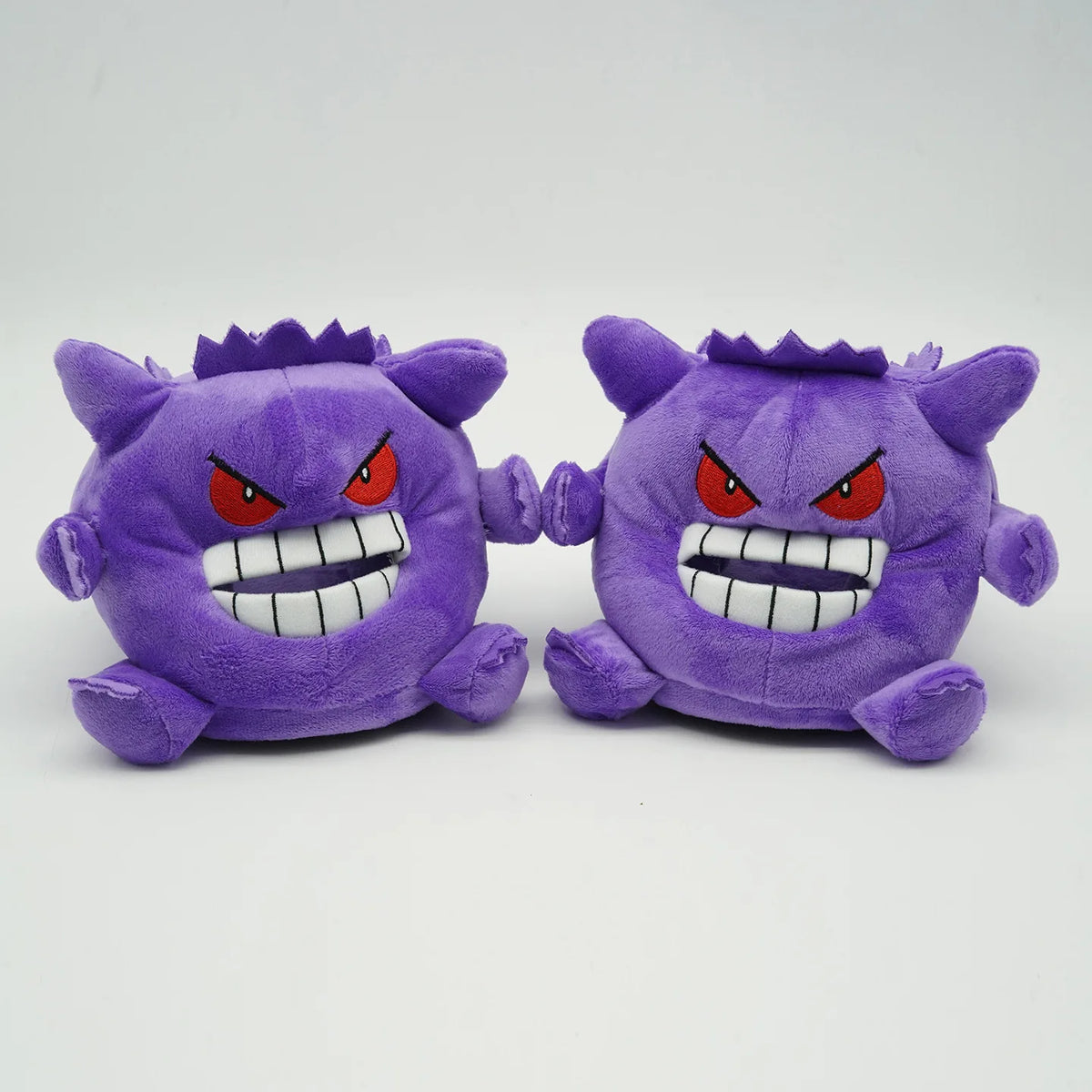 Autumn Winter Warm Cotton Plush Slippers Purple Cartoon Spirit Design Non Slip Indoor Home Shoes Unisex Household Footwear