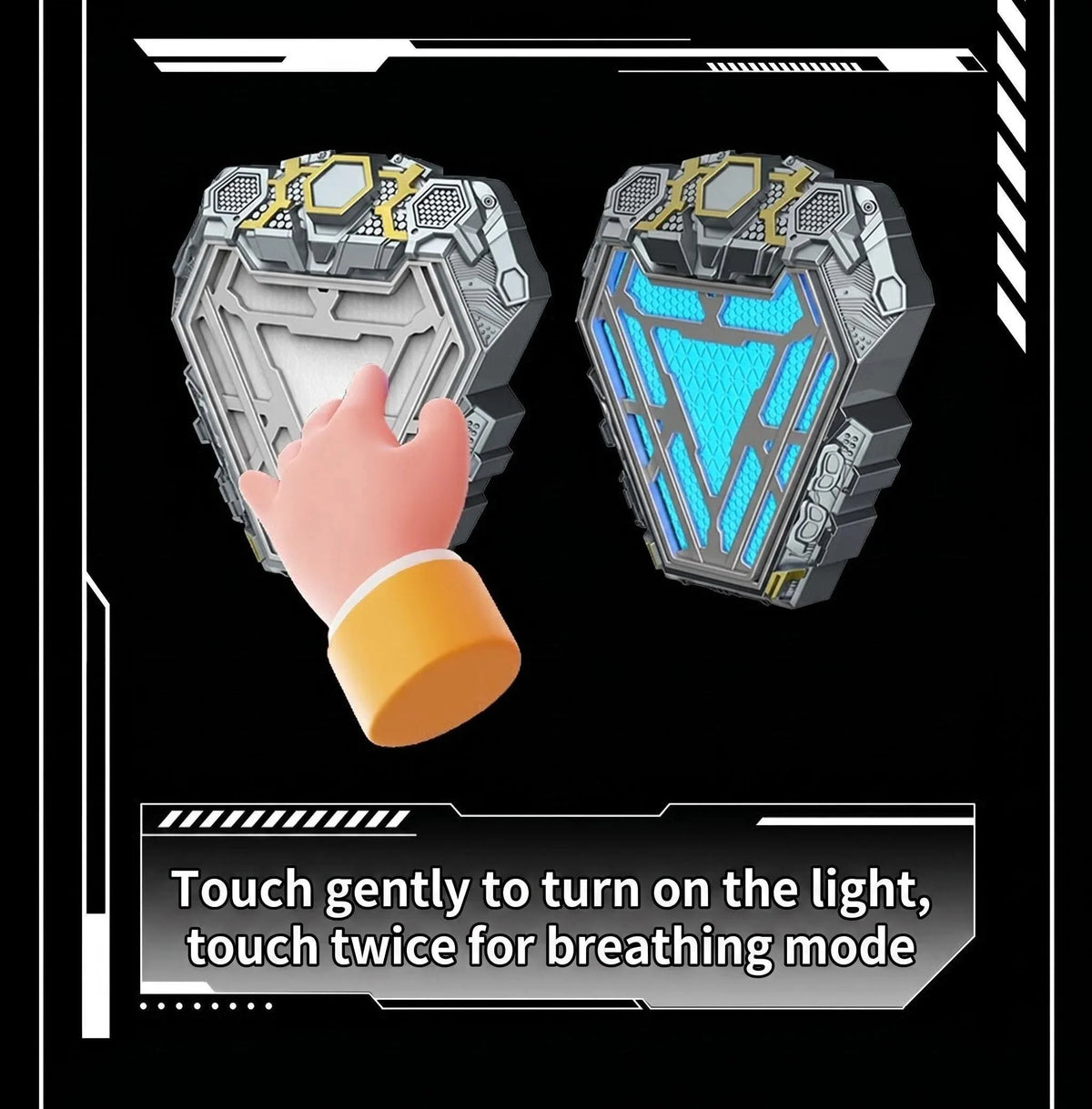 Touch Sensitive Curved Reactor, LED Illuminated Props with Lights, Creative Gifts Suitable for Role-Playing and Home Decoration