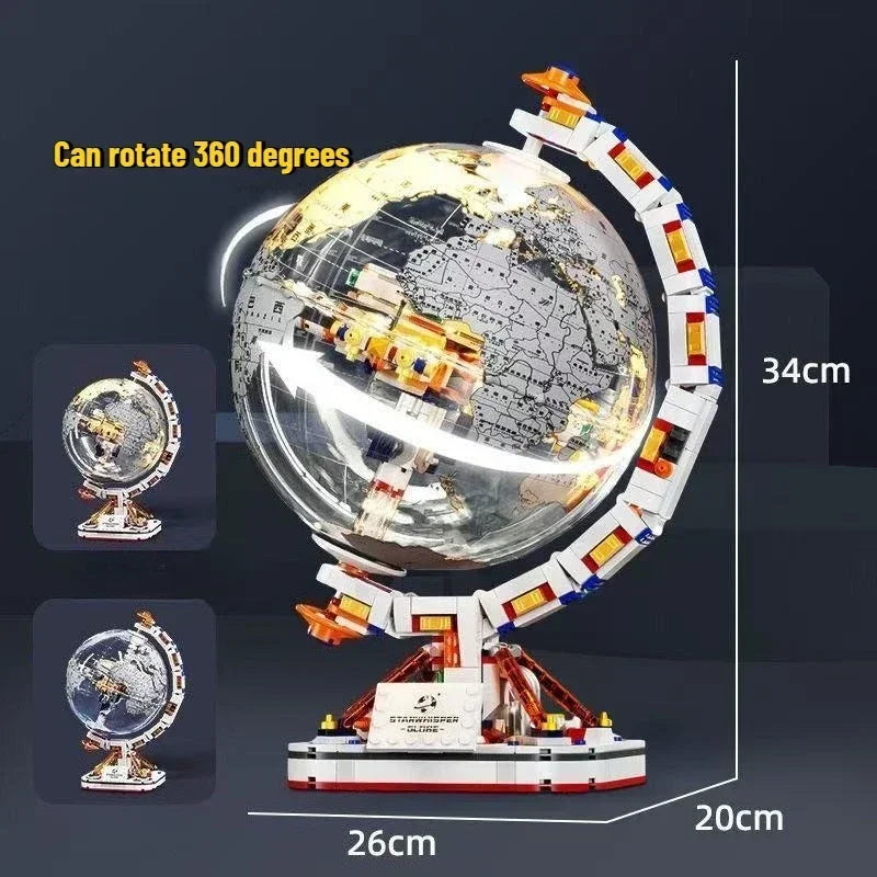 New Creative Technology Space Station Transparent Globe Building Blocks High Tech Construction Bricks Set Toy Gifts For Children