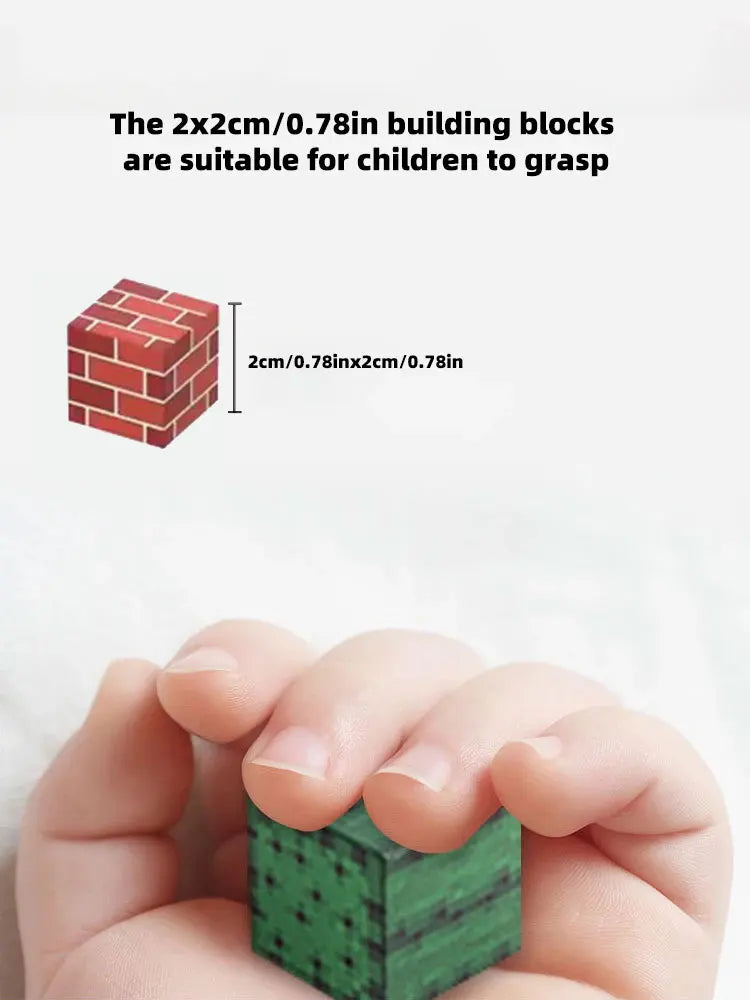 Magnetic Building Blocks Montessori STEM Educational Sensory Toys for Mine World Kids Boys Girls Ages 3+ DIY Magnet Cube Gift