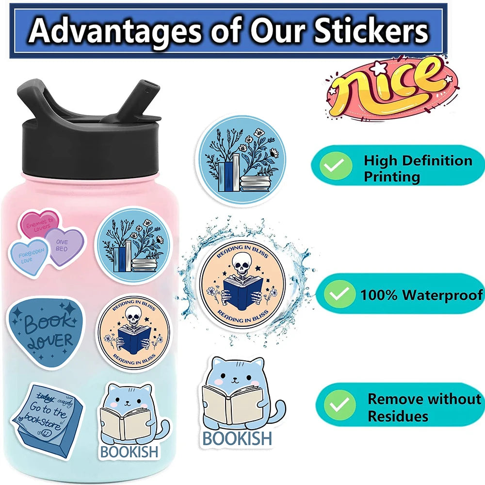 150pcs Bookish Smut Vinyl Stickers Reusable Graffiti Decals for Laptops Water Bottles Skateboards Perfect for Art Craft Lovers